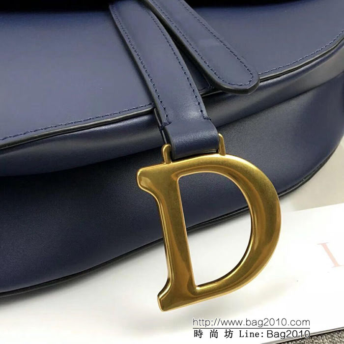 DIOR迪奧 2018新款 黑藍色大號 Saddle Bag馬鞍包  zdo1126